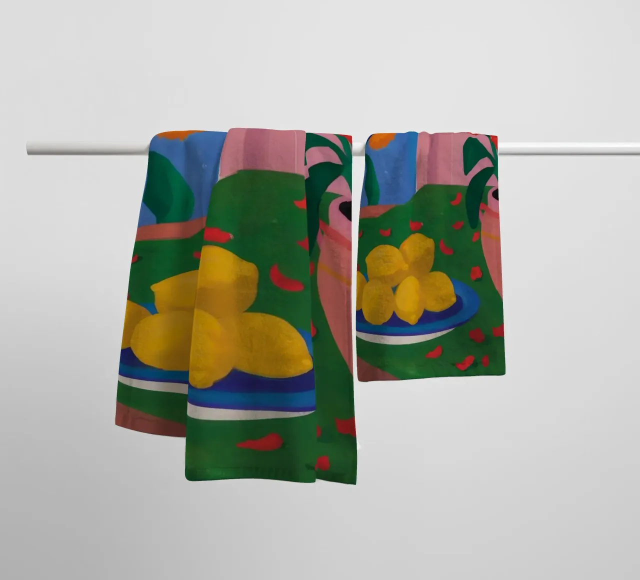 Black Pitcher Lemon Table towel by Stone Decade