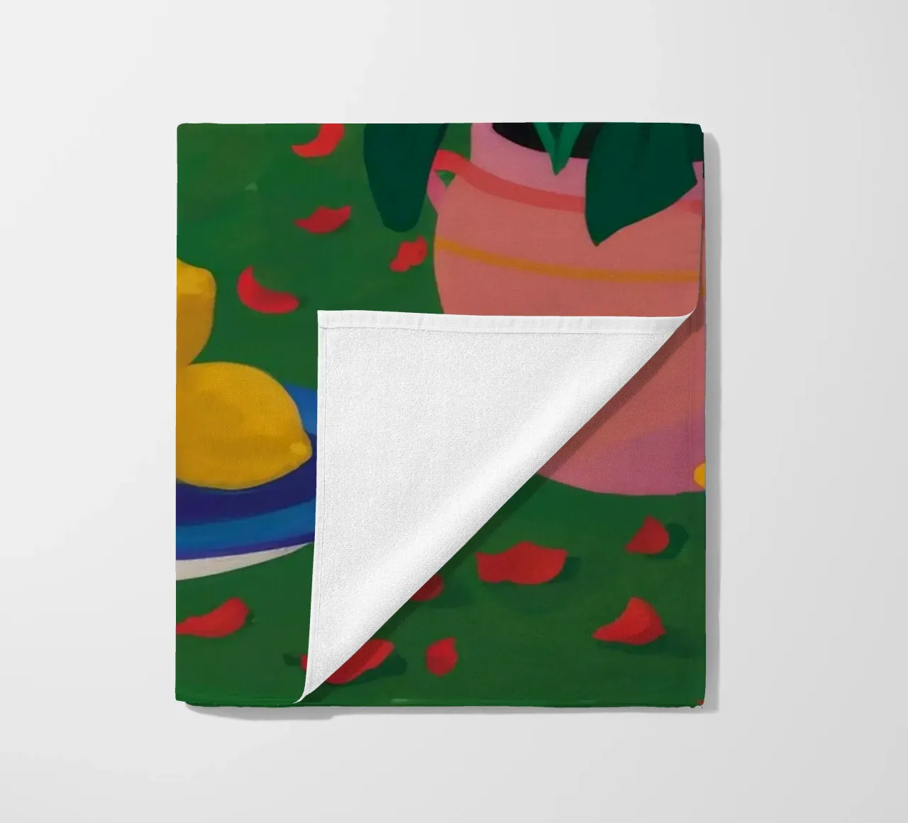 Black Pitcher Lemon Table beach towel by Stone Decade