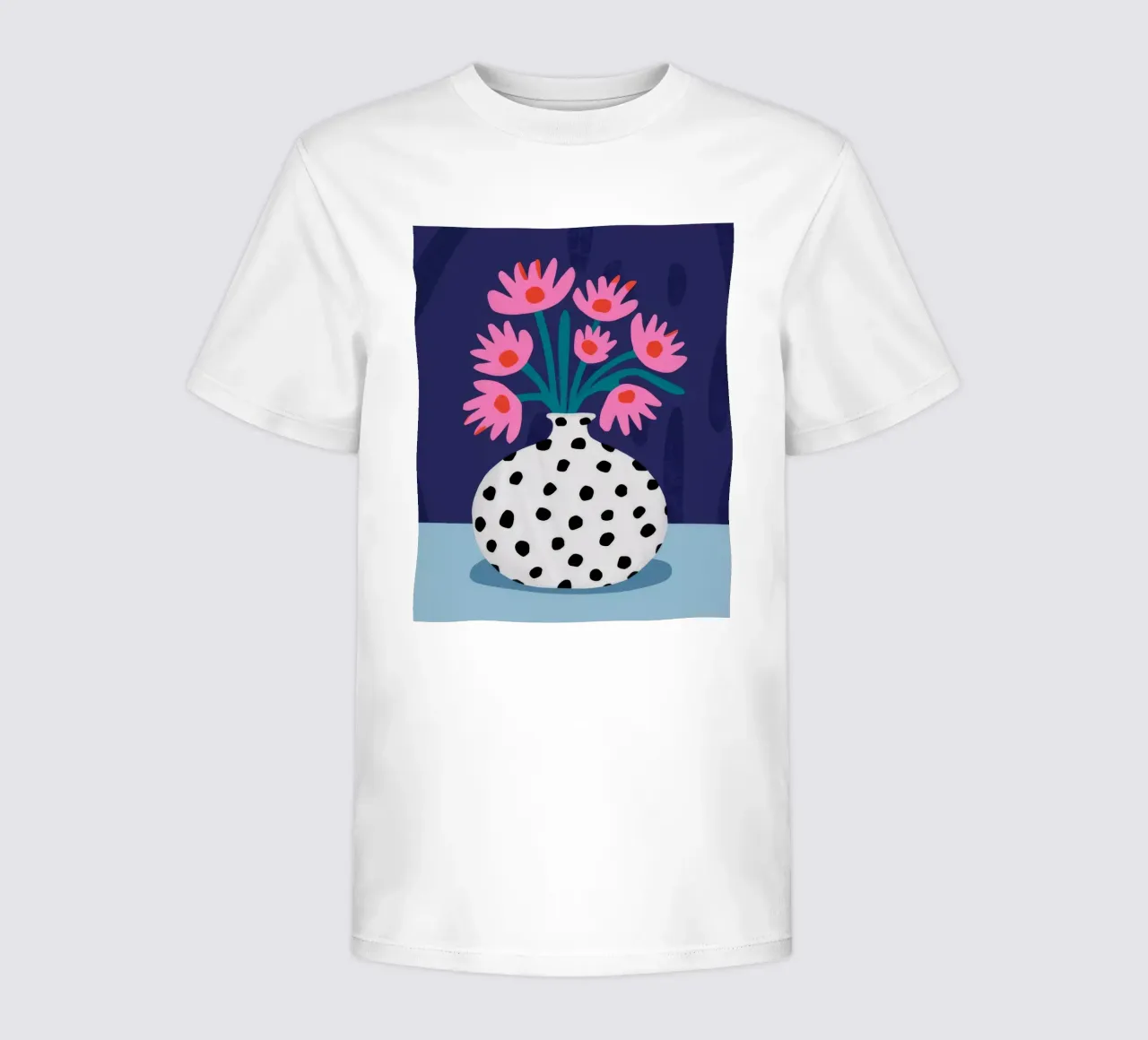 Spotted Vase Pink Blooms kids t-shirt by Haven Fantasy