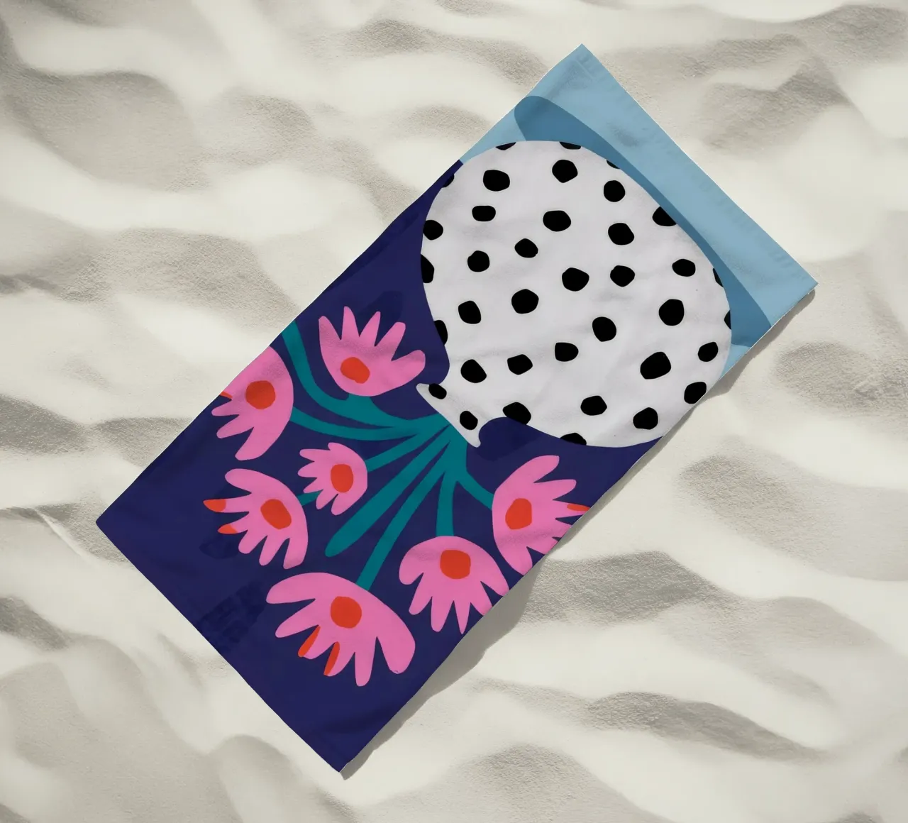 Spotted Vase Pink Blooms beach towel by Haven Fantasy