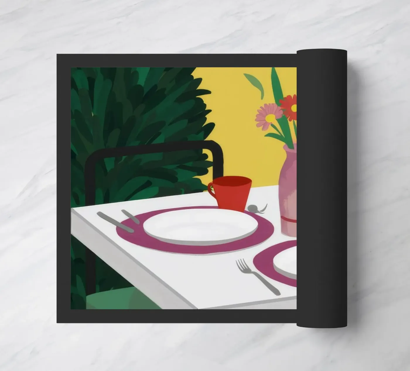 Dineren voor twee deurmat van Muse Artworks