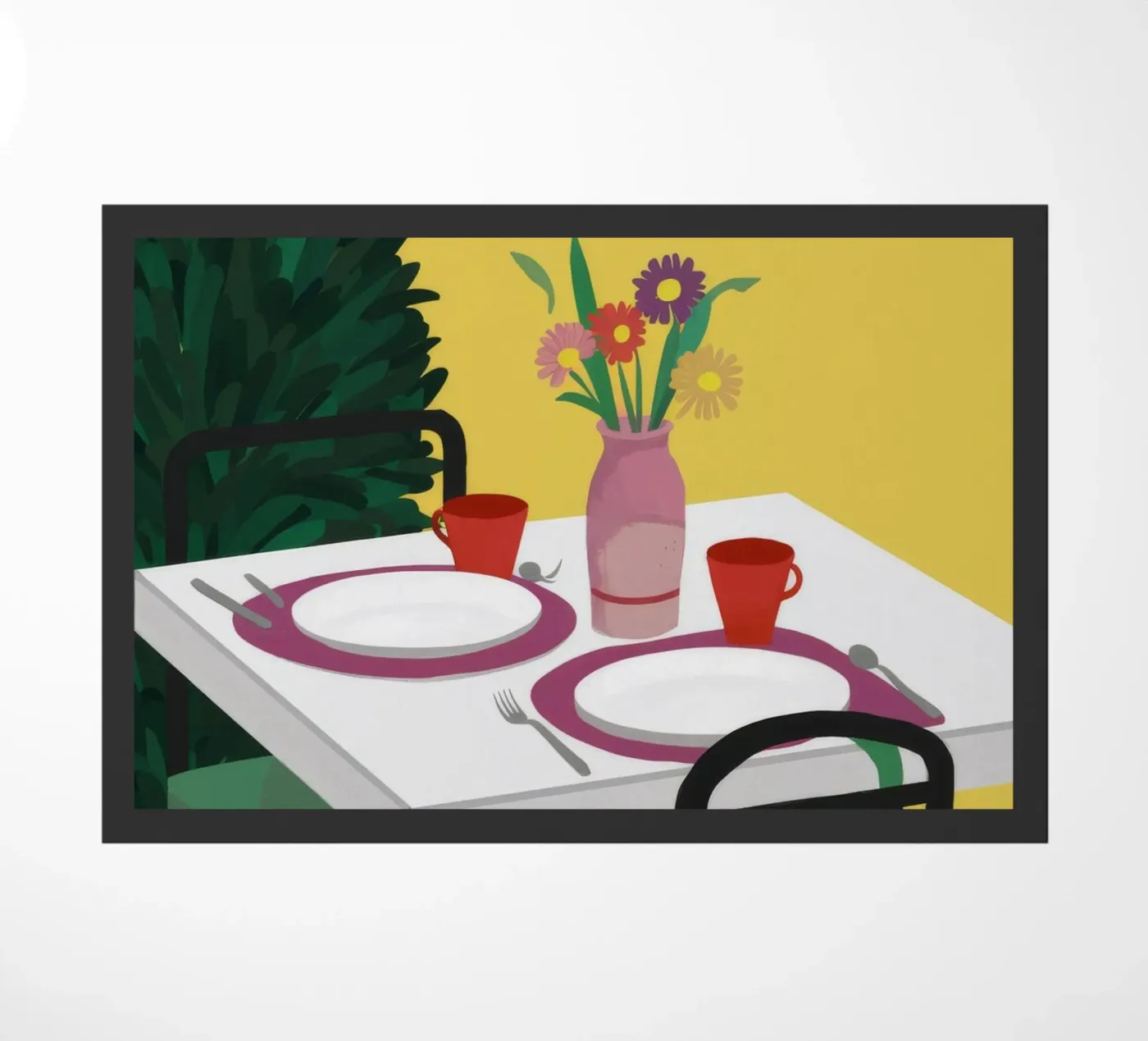 Dineren voor twee deurmat van Muse Artworks