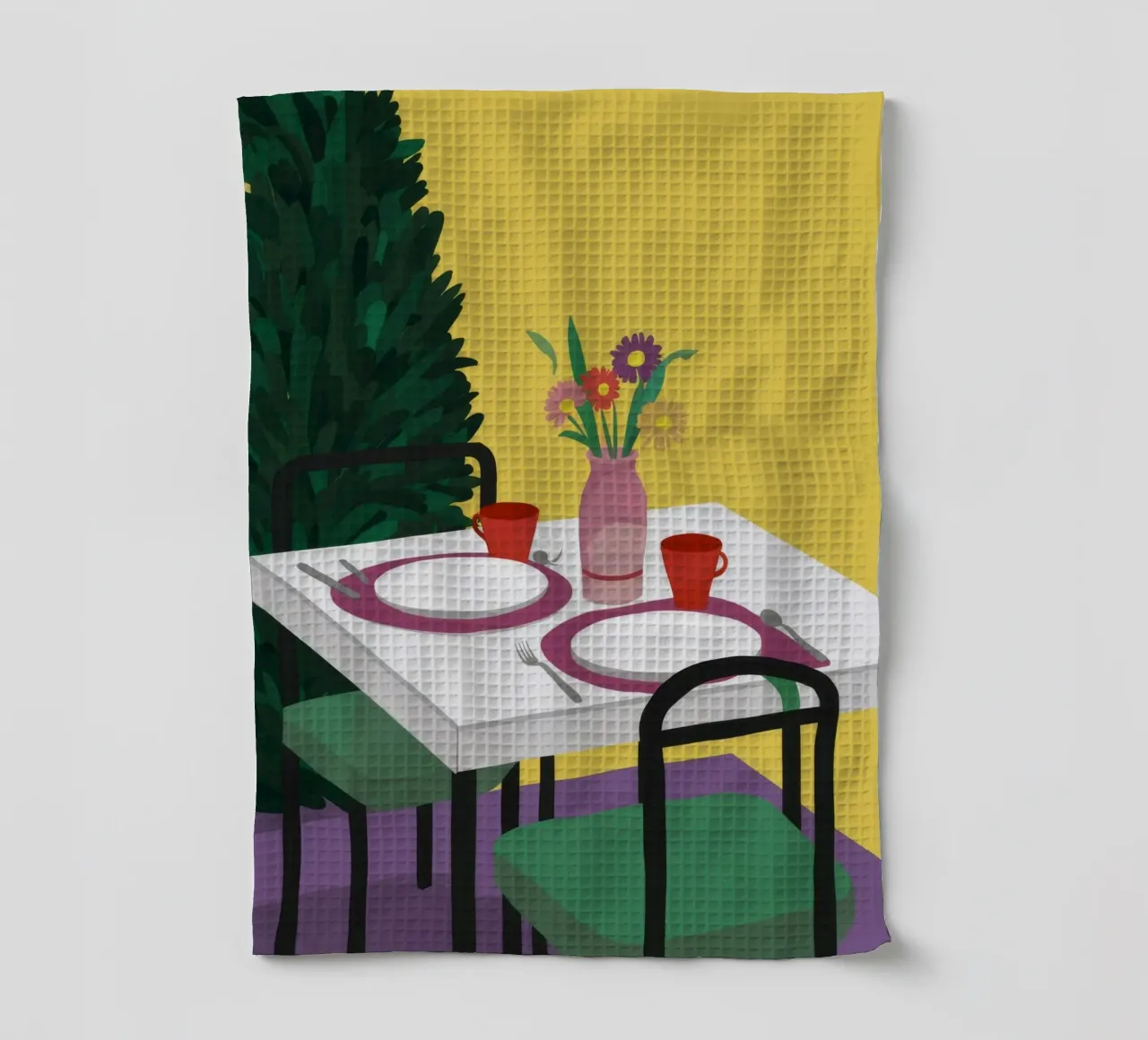 Cena per due canovaccio da cucina da Muse Artworks