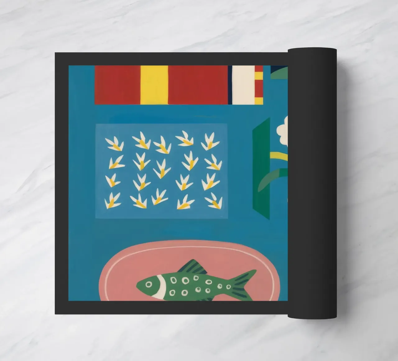 Plat à poisson jonquille paillasson de Stone Decade