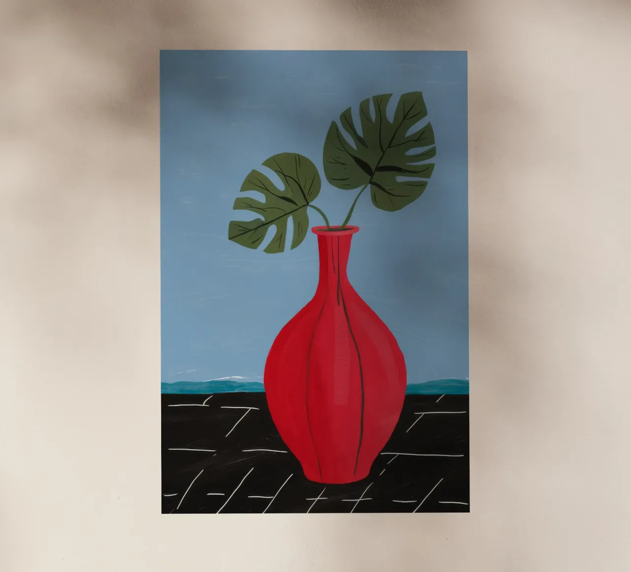 Monstera a vaso rosso pellicola backlit da Haven Fantasy