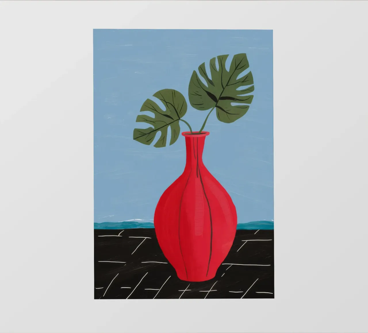 Monstera a vaso rosso pellicola backlit da Haven Fantasy
