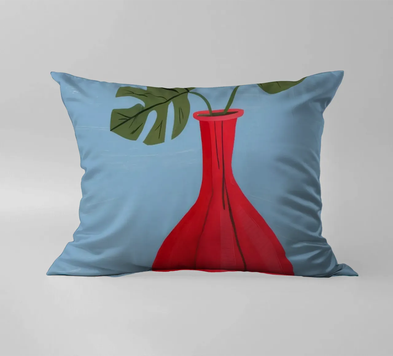 Monstera a vaso rosso cuscino da Haven Fantasy