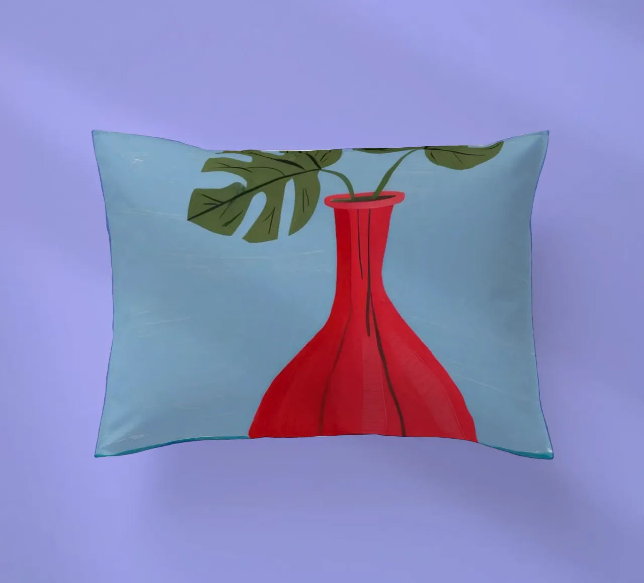 Monstera a vaso rosso cuscino da Haven Fantasy