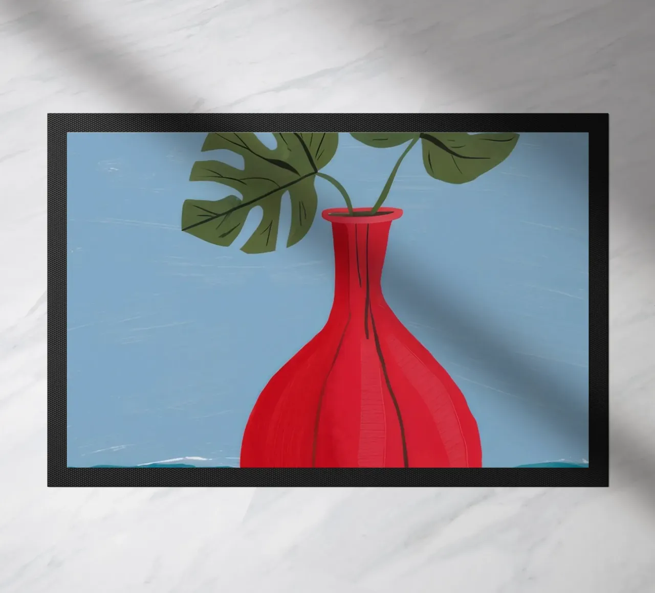 Monstera a vaso rosso zerbino da Haven Fantasy