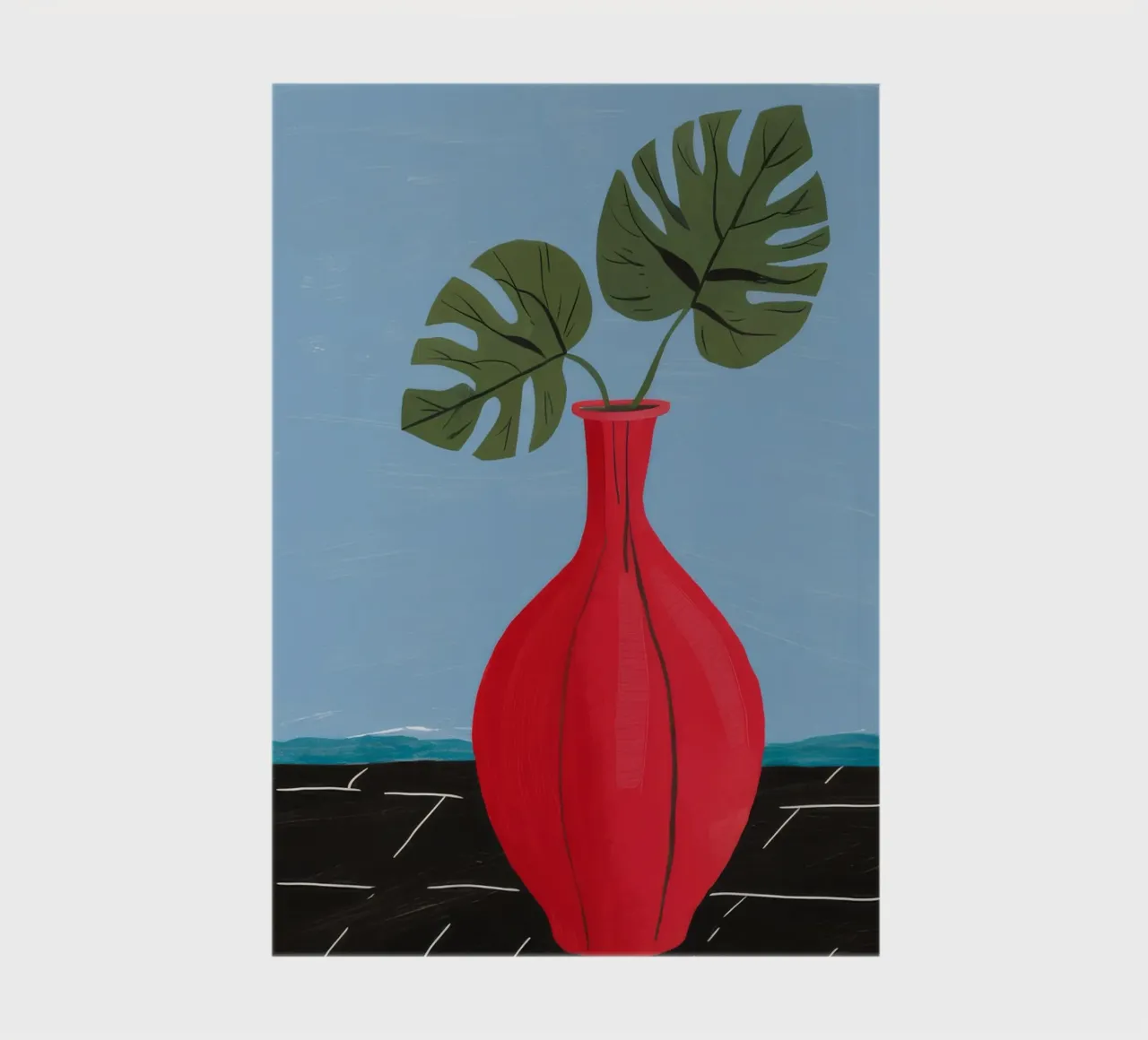 Red Vase Monstera notebook by Haven Fantasy