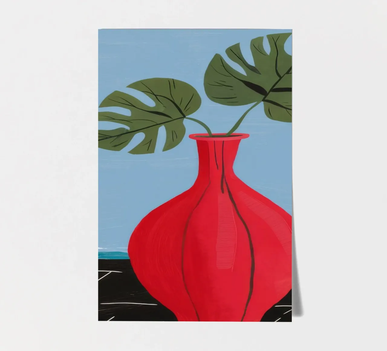 Red Vase Monstera sticker sheet by Haven Fantasy