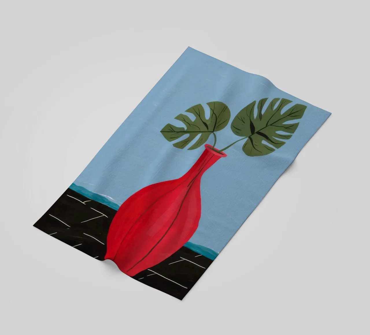 Monstera a vaso rosso telo mare da Haven Fantasy