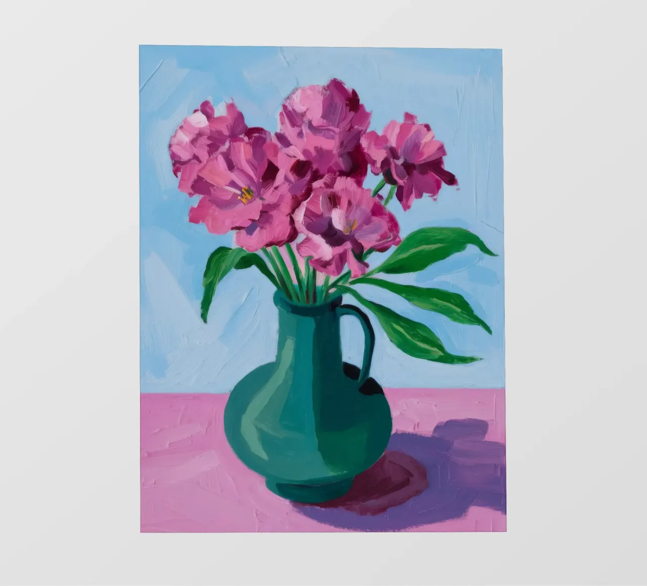 Vaso rosso Fiori rosa telo in pvc da FadeAura
