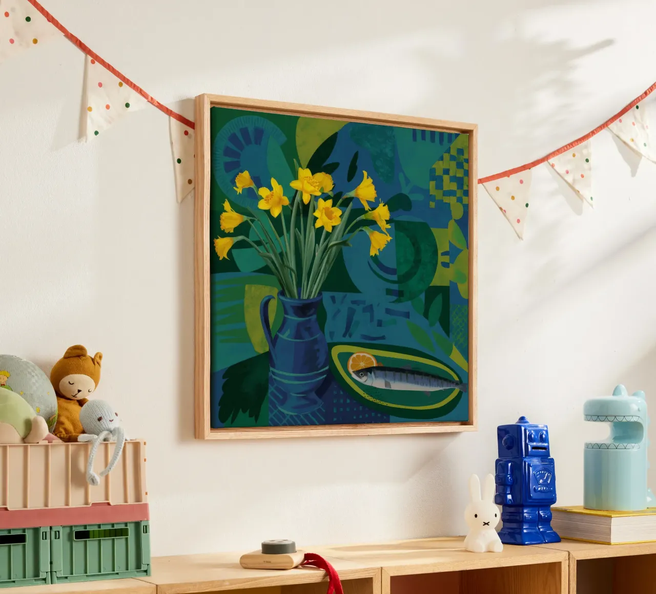 Gestreepte Potvis canvas met Baklijst van Stone Decade