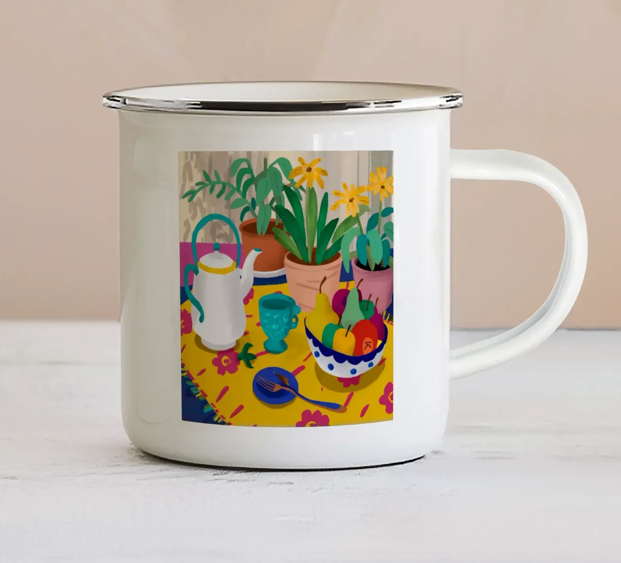 Joyful Daffodil Teatime tazza in smalto da Stone Decade