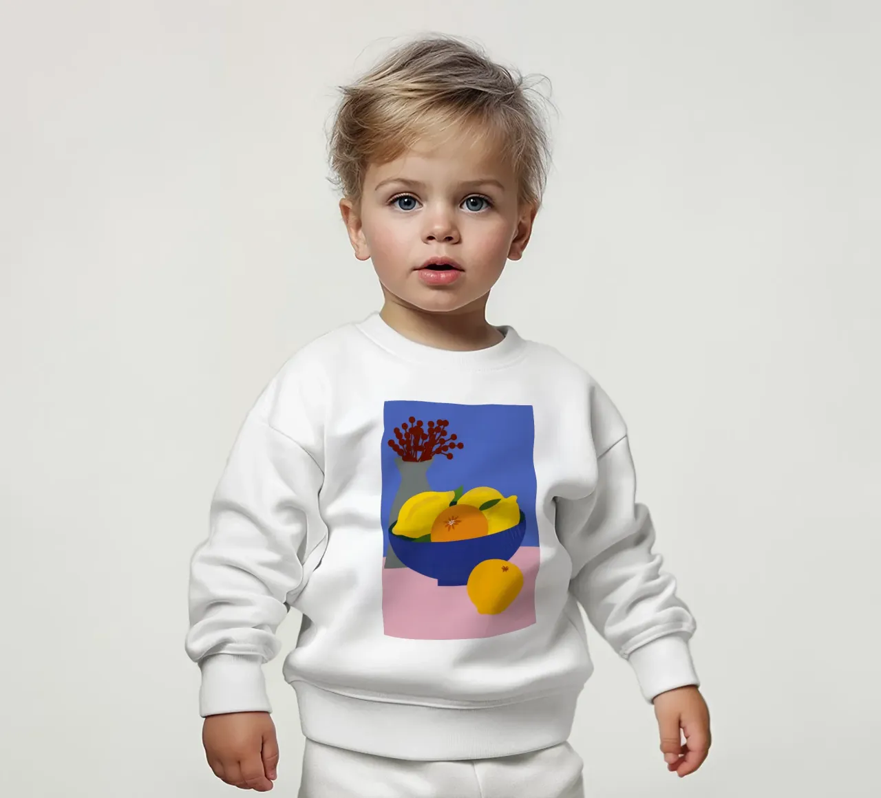 Blue Vase Citrus baby sweatshirt by Haven Fantasy