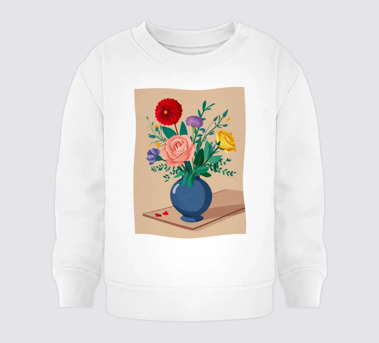 Bouquet misto in vaso blu felpa neonato da Muse Artworks