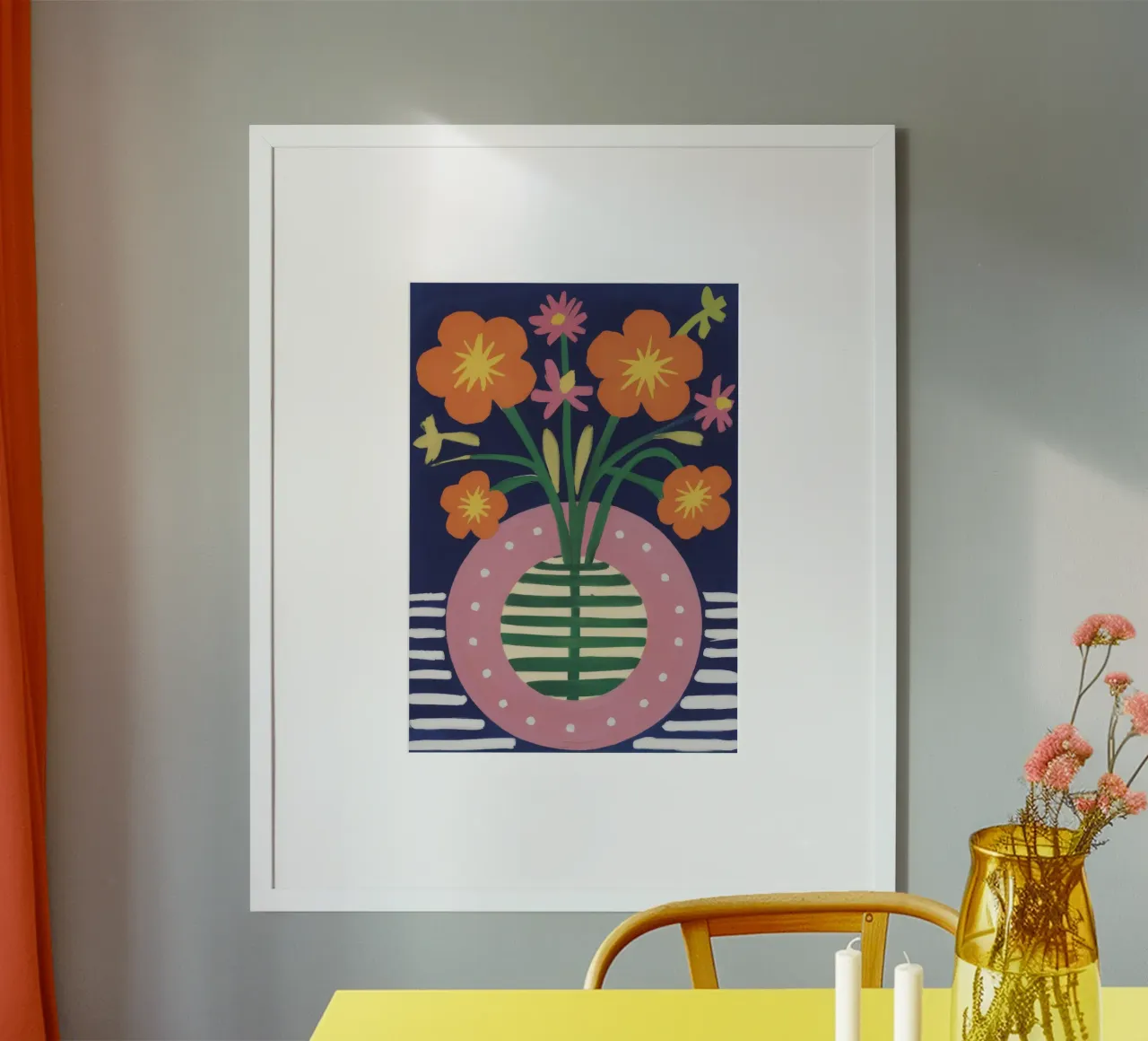 Vaso a righe Fiori d'arancio carta hahnemühle da Haven Fantasy