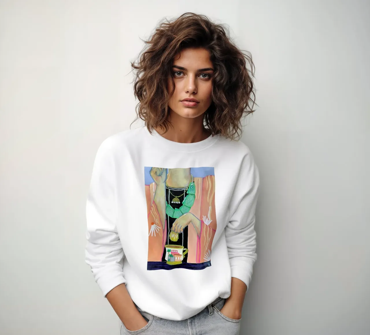 Tea And A Fish sweatshirt by Paloma Kua