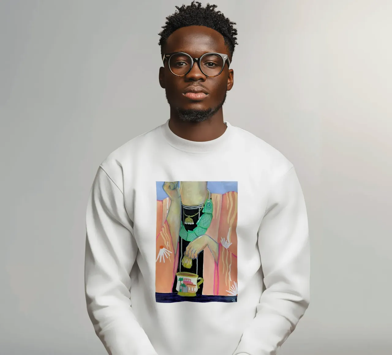 Tea And A Fish sweatshirt by Paloma Kua