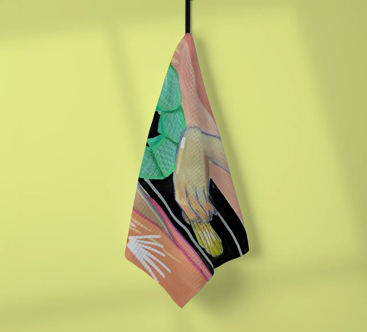 Tea And A Fish tea towel by Paloma Kua