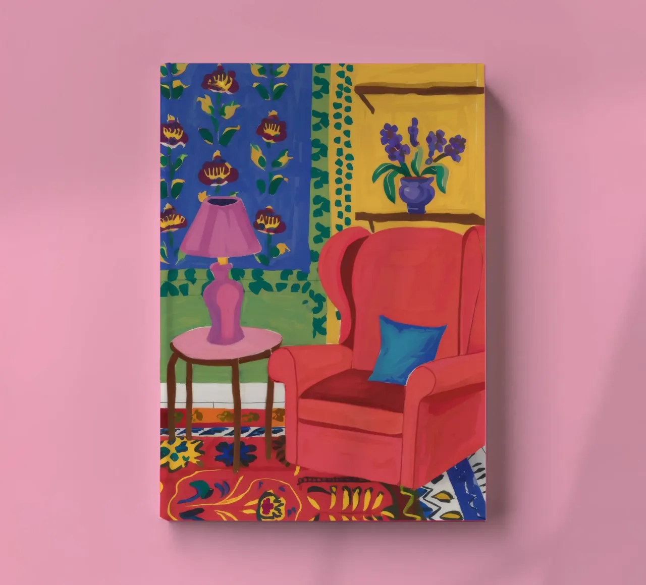 Red Armchair Reading Nook notebook by FadeAura