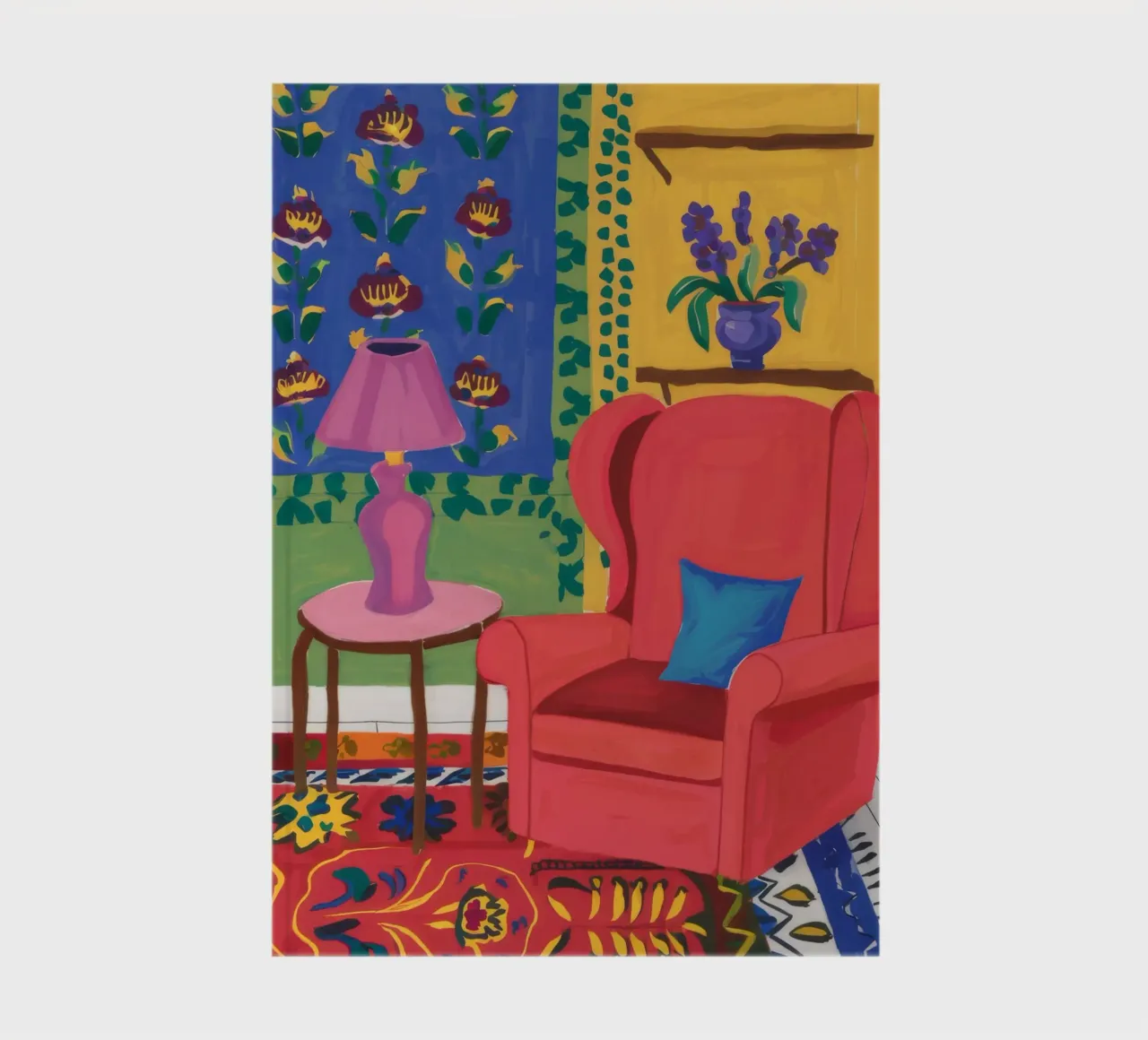 Red Armchair Reading Nook notebook by FadeAura