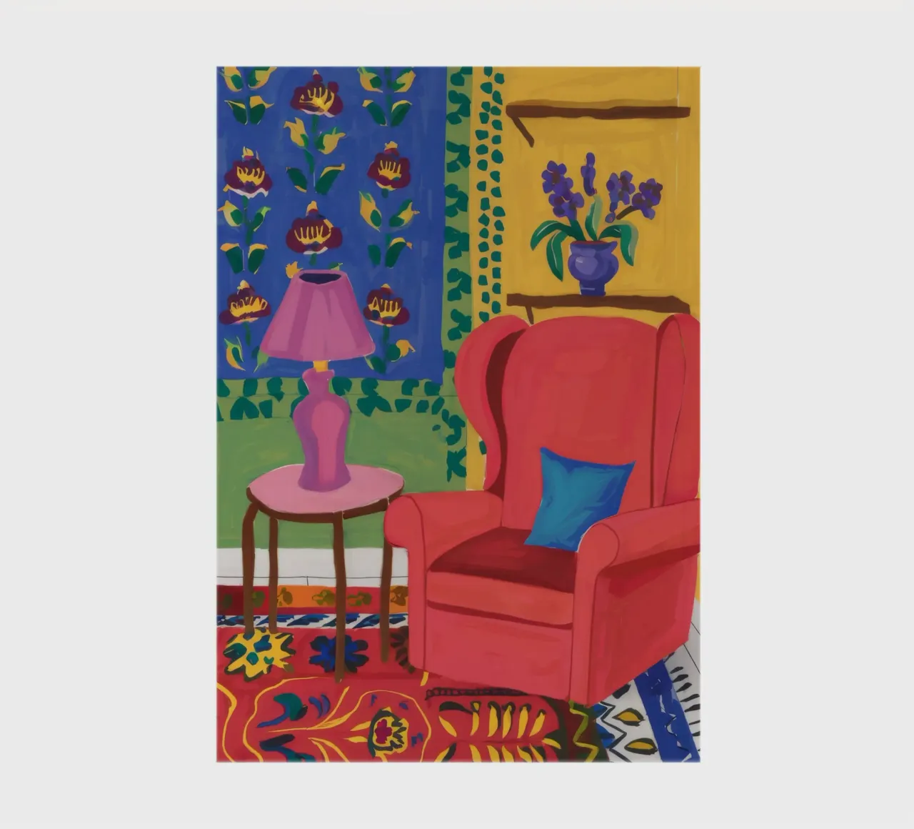 Red Armchair Reading Nook notebook by FadeAura