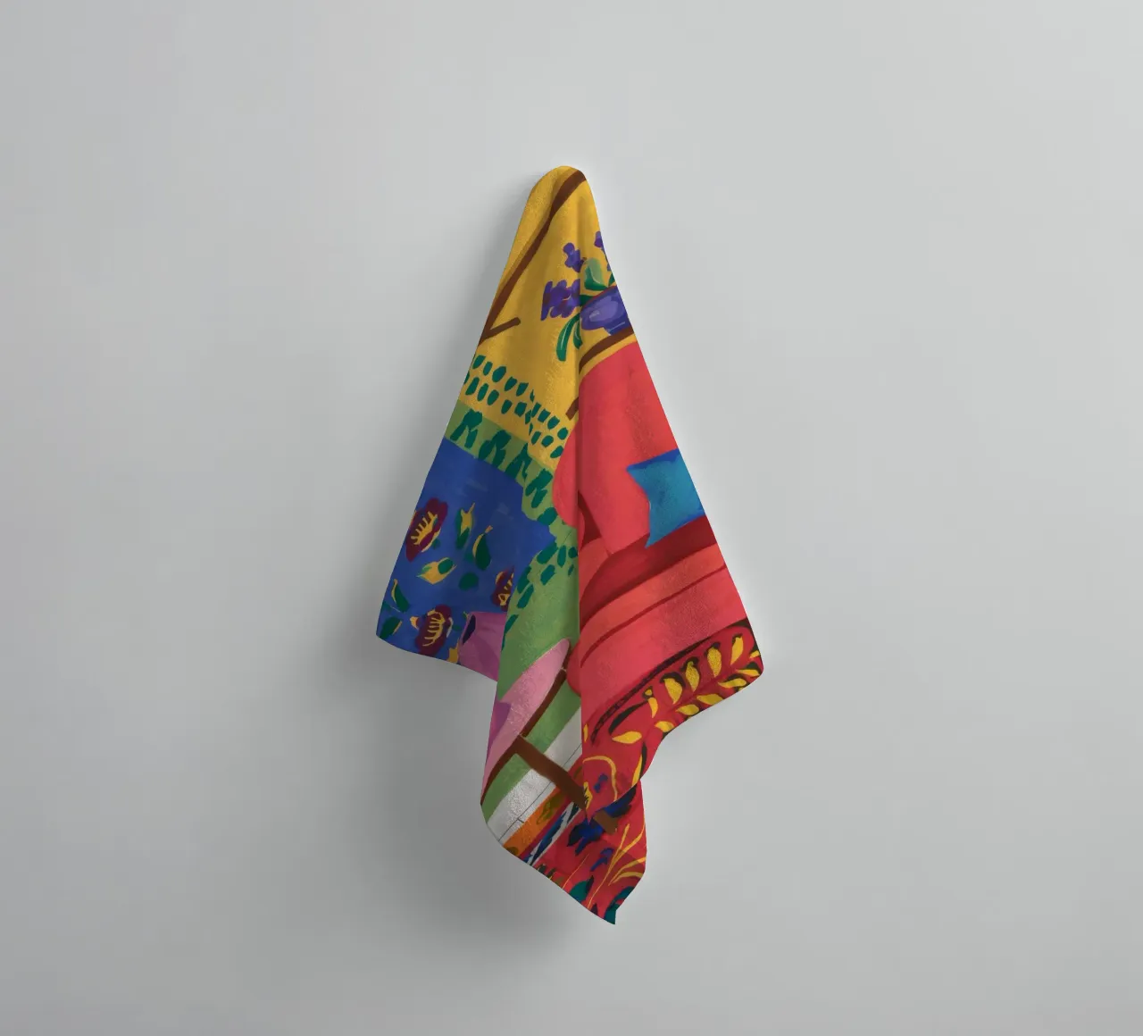 Red Armchair Reading Nook towel by FadeAura