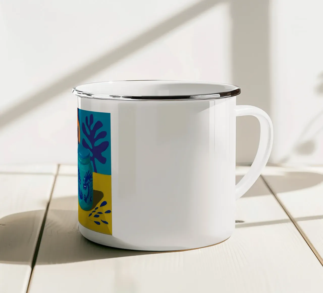 Lattina astratta tazza in smalto da Stone Decade