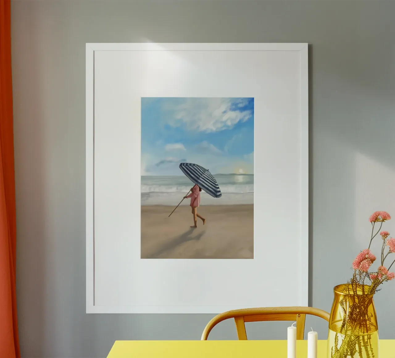 Blootsvoets in het zand hahnemühle van Verse