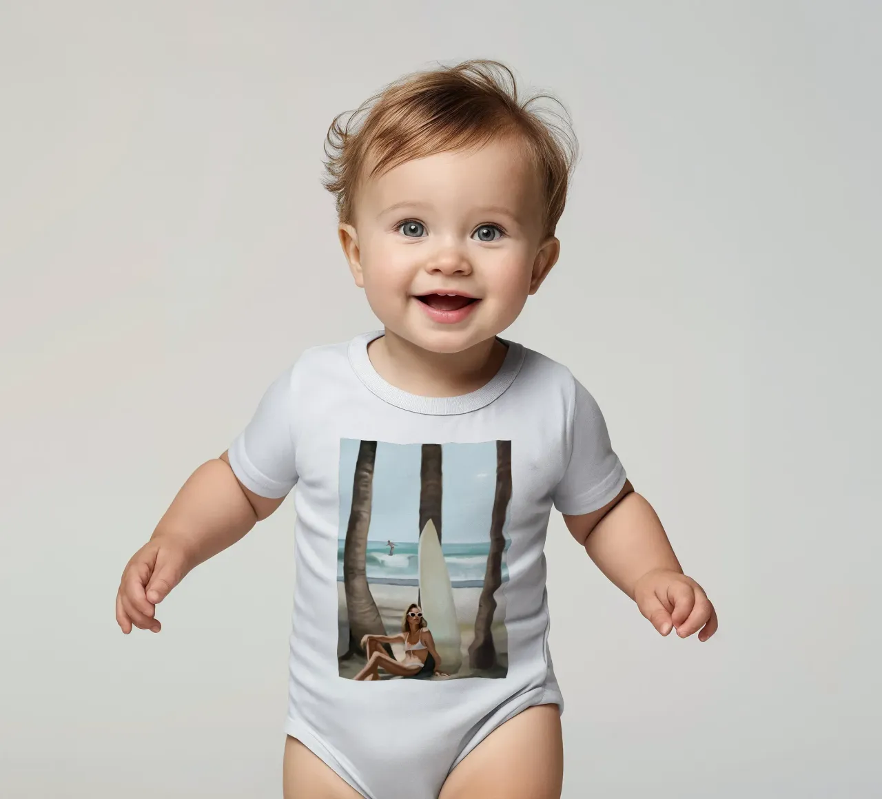 Surf and Shade short-sleeve baby romper by Verse