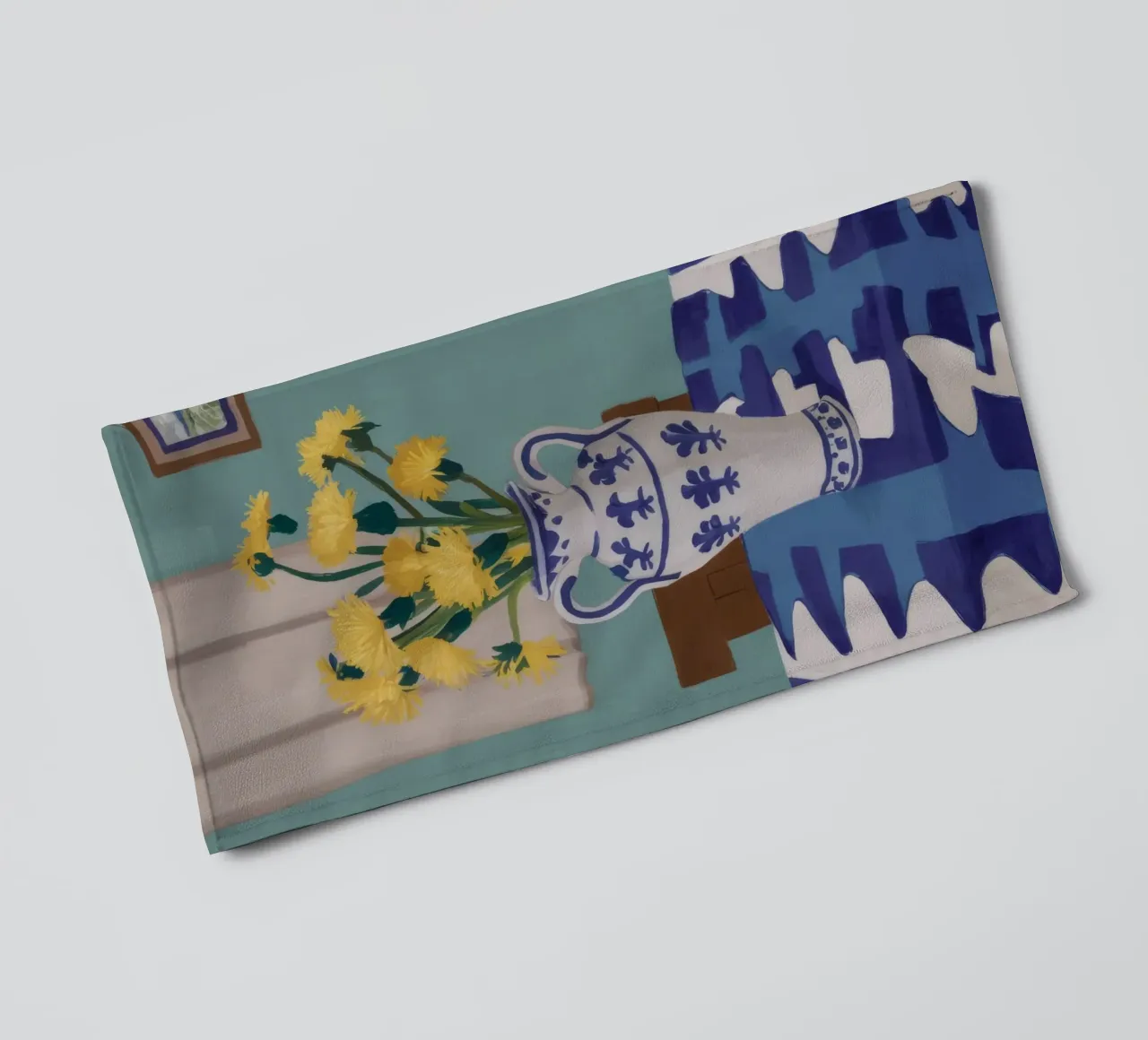 Vase Chinoiserie Fleurs Jaunes serviette de bain de Stone Decade