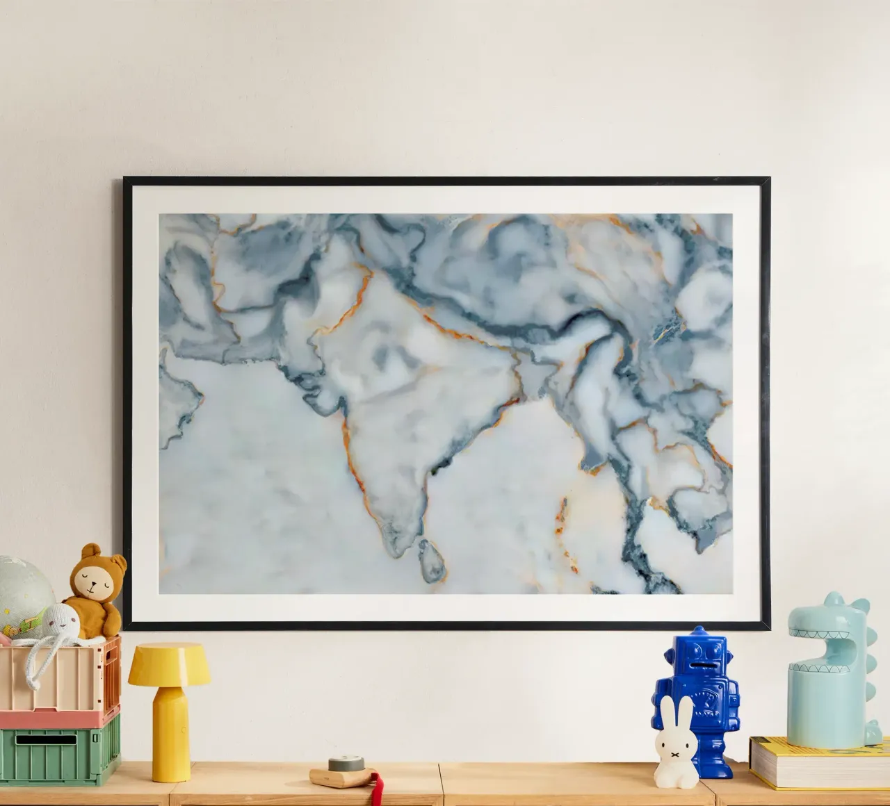 India Marble Map poster da Octavian