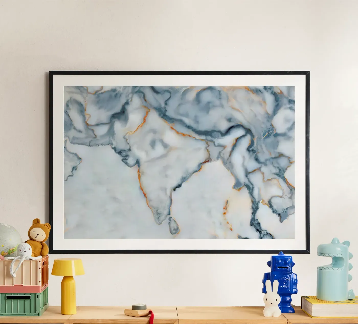 India Marble Map poster by Octavian