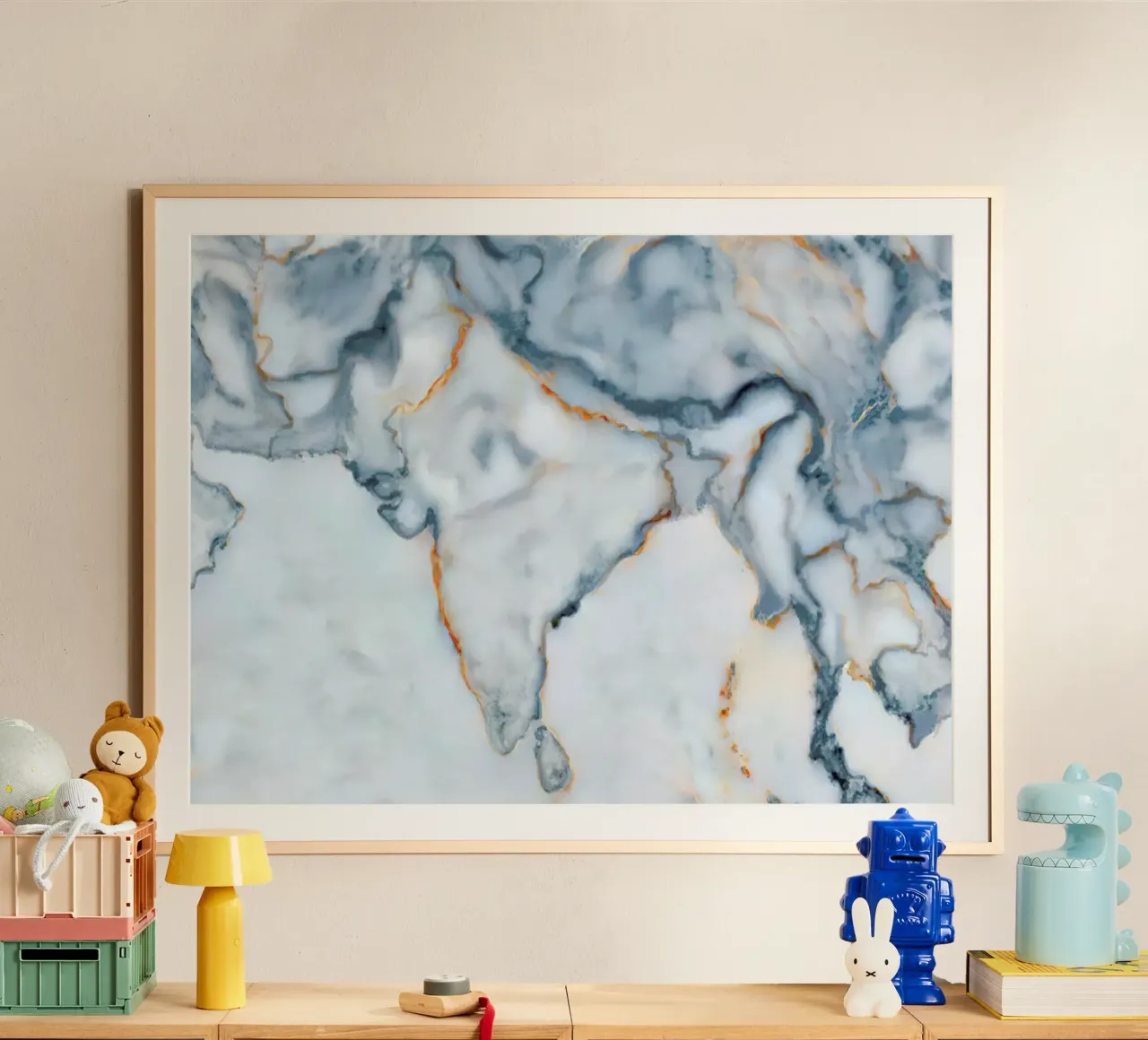 India Marble Map poster da Octavian
