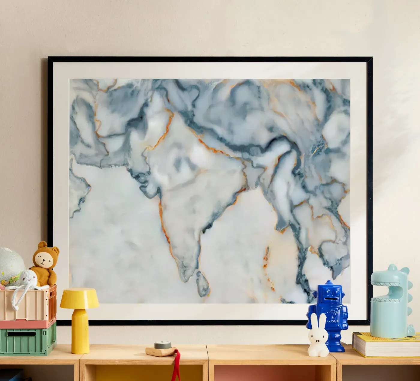 India Marble Map poster by Octavian