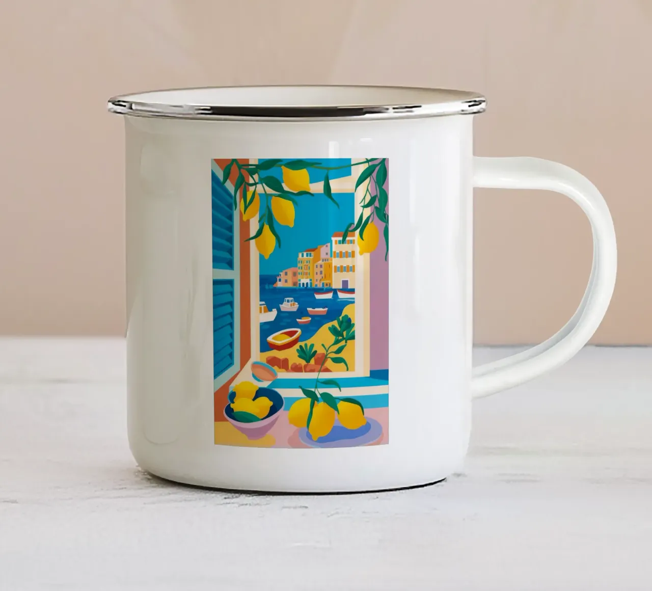 Lemon Tree Seaview tazza in smalto da FadeAura