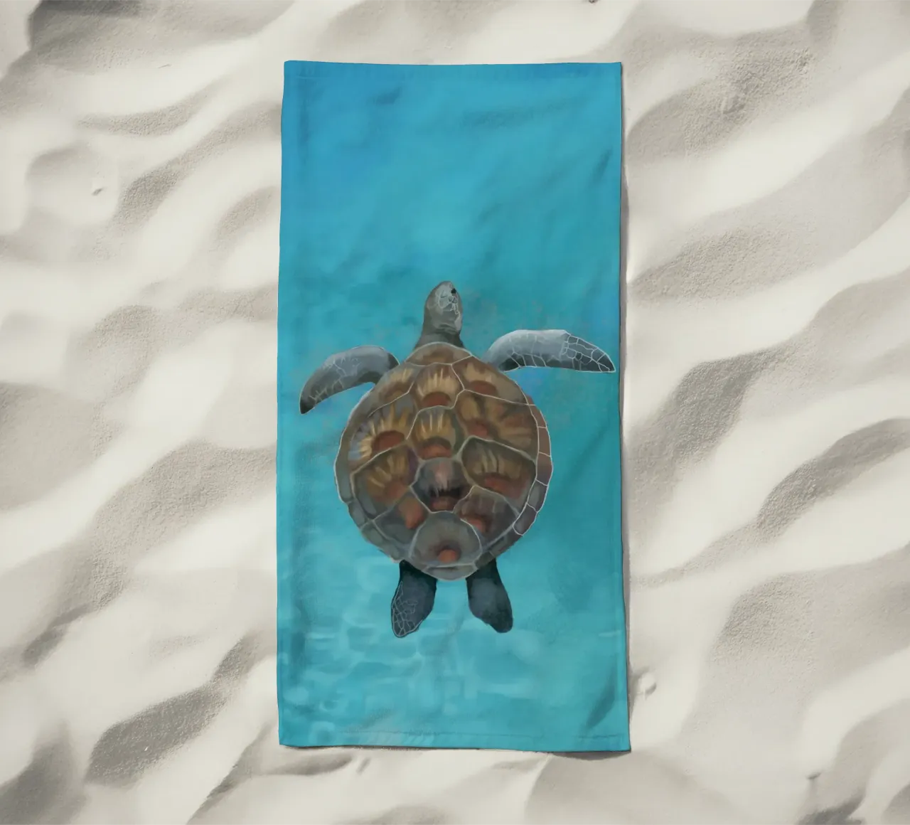 Sea Turtle Serenity beach towel by Verse
