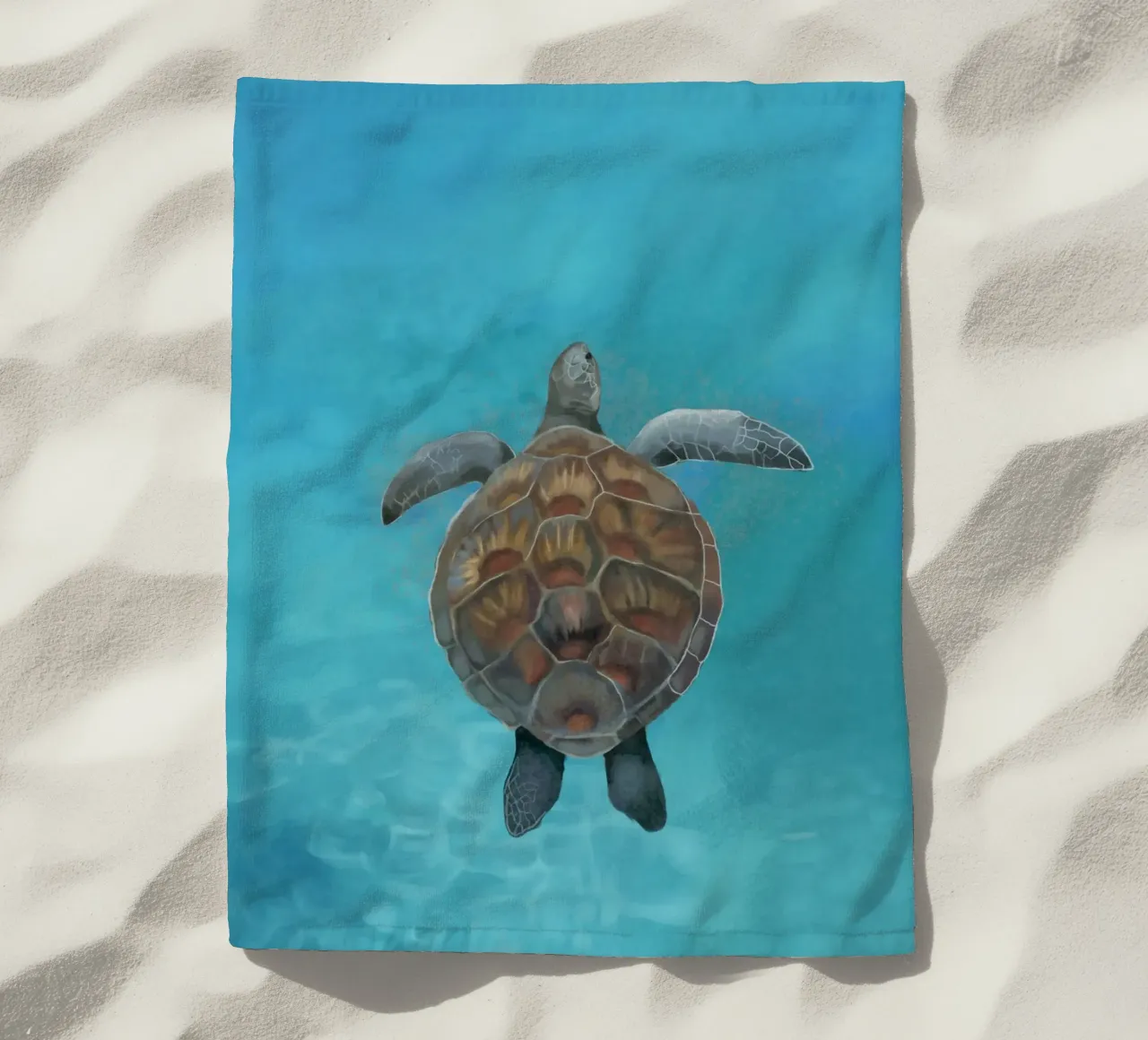 Sea Turtle Serenity beach towel by Verse