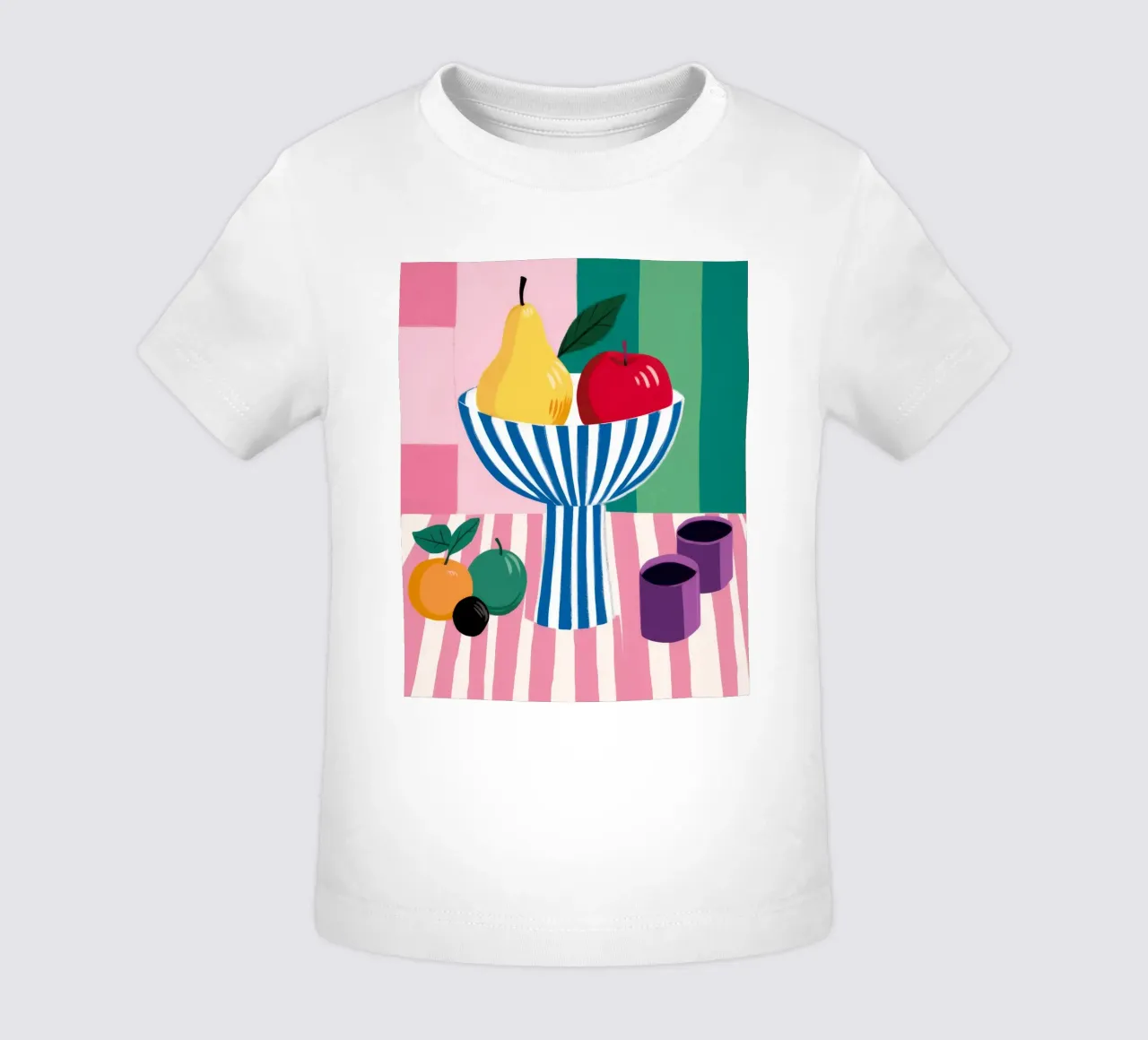 Striped Bowl Apple Pear baby t-shirt by Haven Fantasy