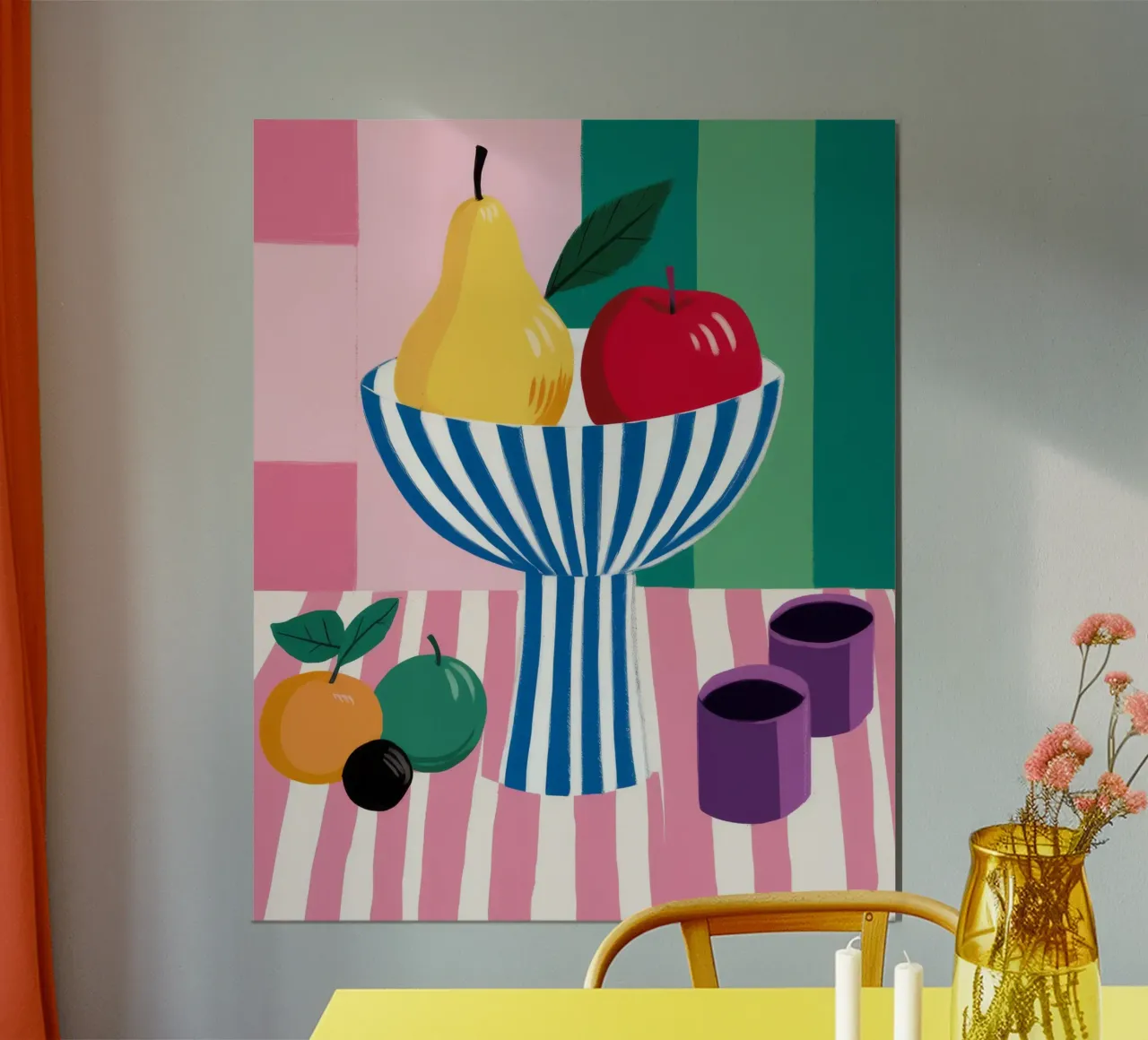 Gestreifte Schale Apfel-Birne Poster von Haven Fantasy