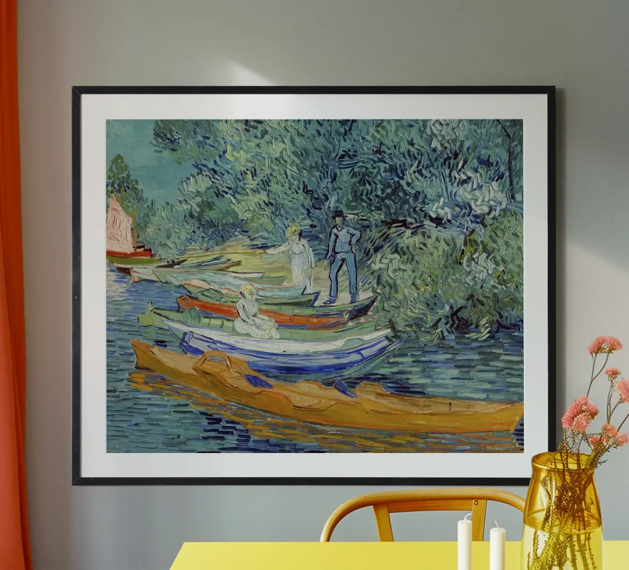 quelqu'un monte à bord d'un bateau poster de cloud shop