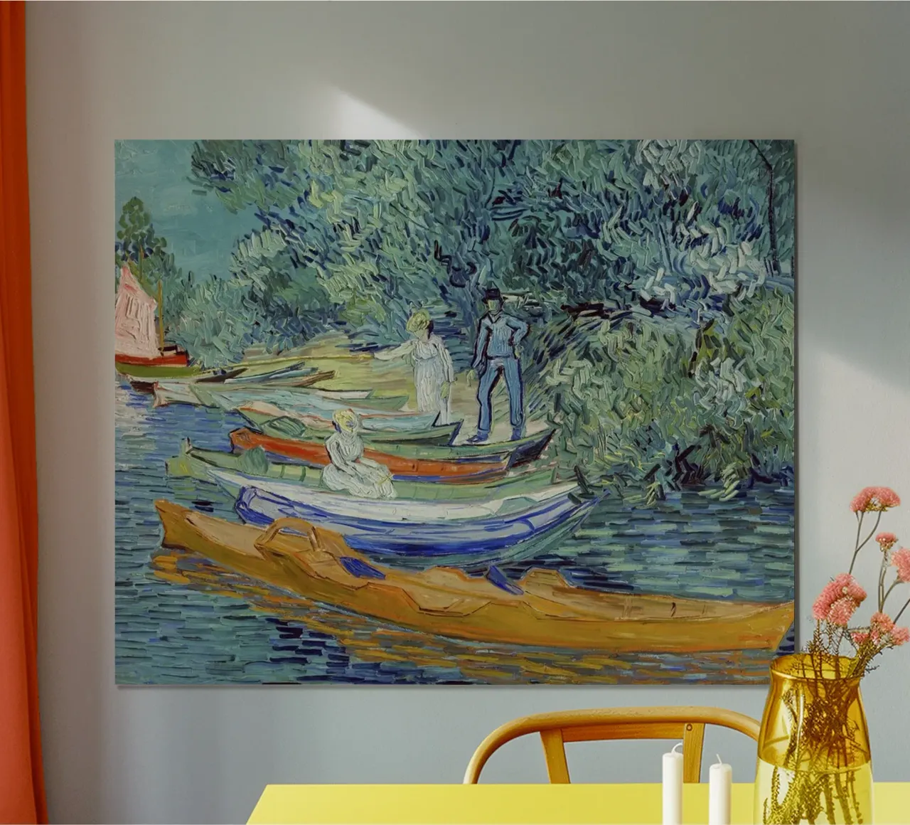 quelqu'un monte à bord d'un bateau poster de cloud shop