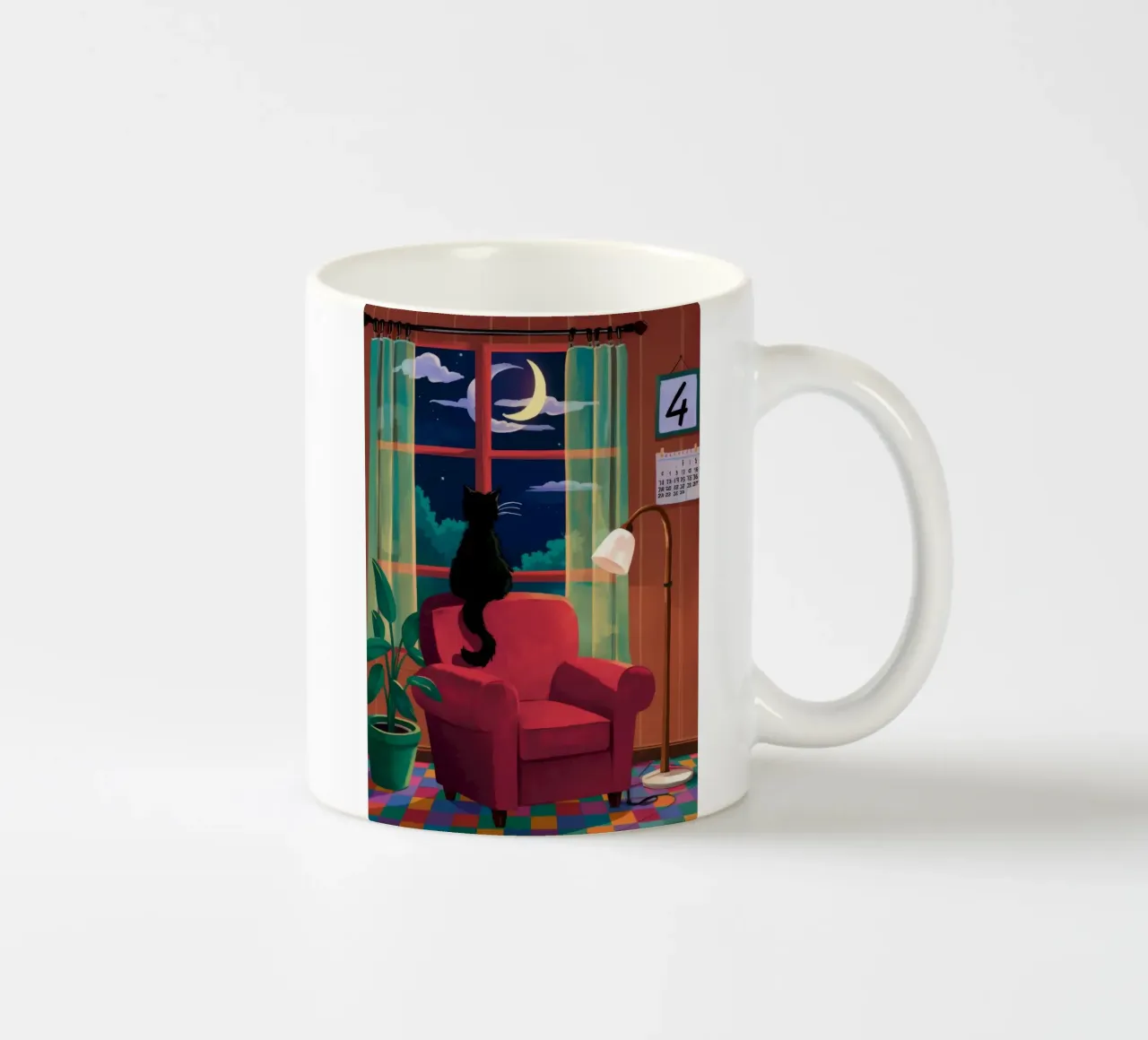Lecture nocturne de la chaise rouge mug en céramique de FadeAura