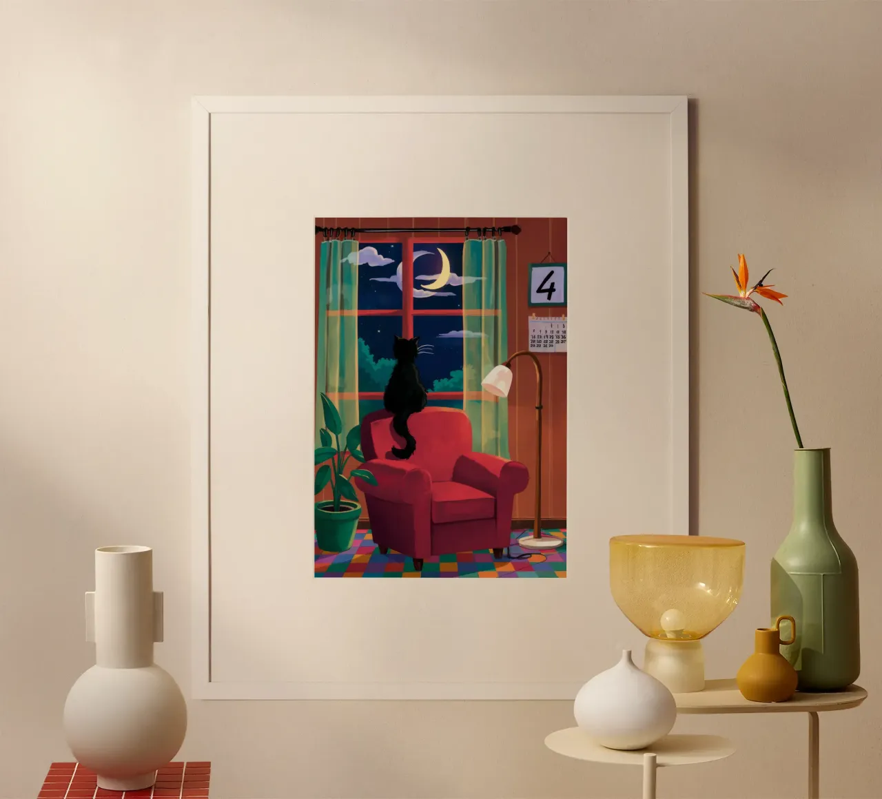 Lecture nocturne de la chaise rouge hahnemühle de FadeAura