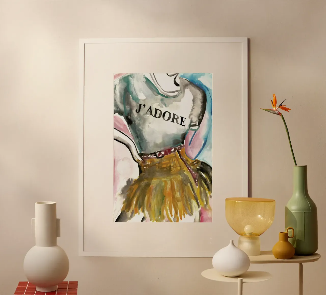 J'adore poster con telaio in plastica da Victoria Verbaan