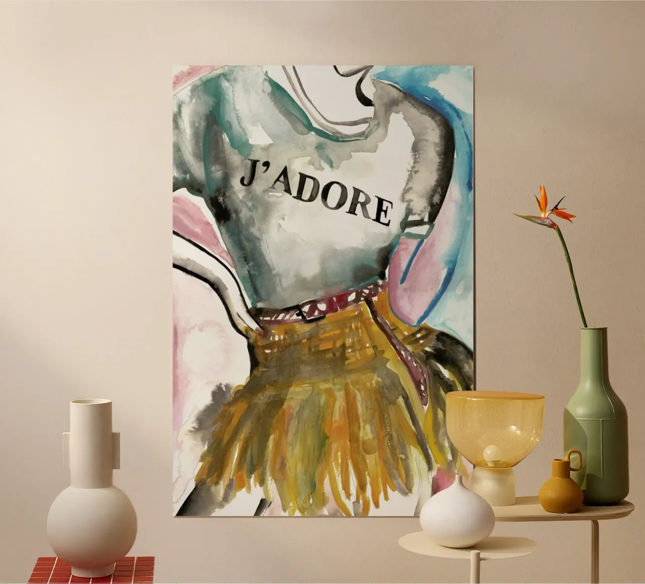J'adore poster con telaio in plastica da Victoria Verbaan