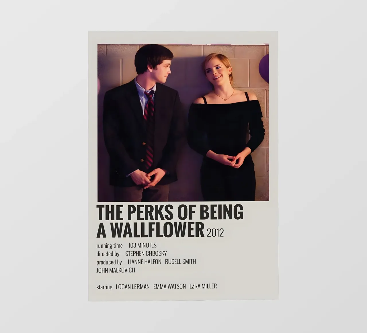 THE PERKS OF BEING A WALLFLOWER 2012 Fototapete von MVFminimalist