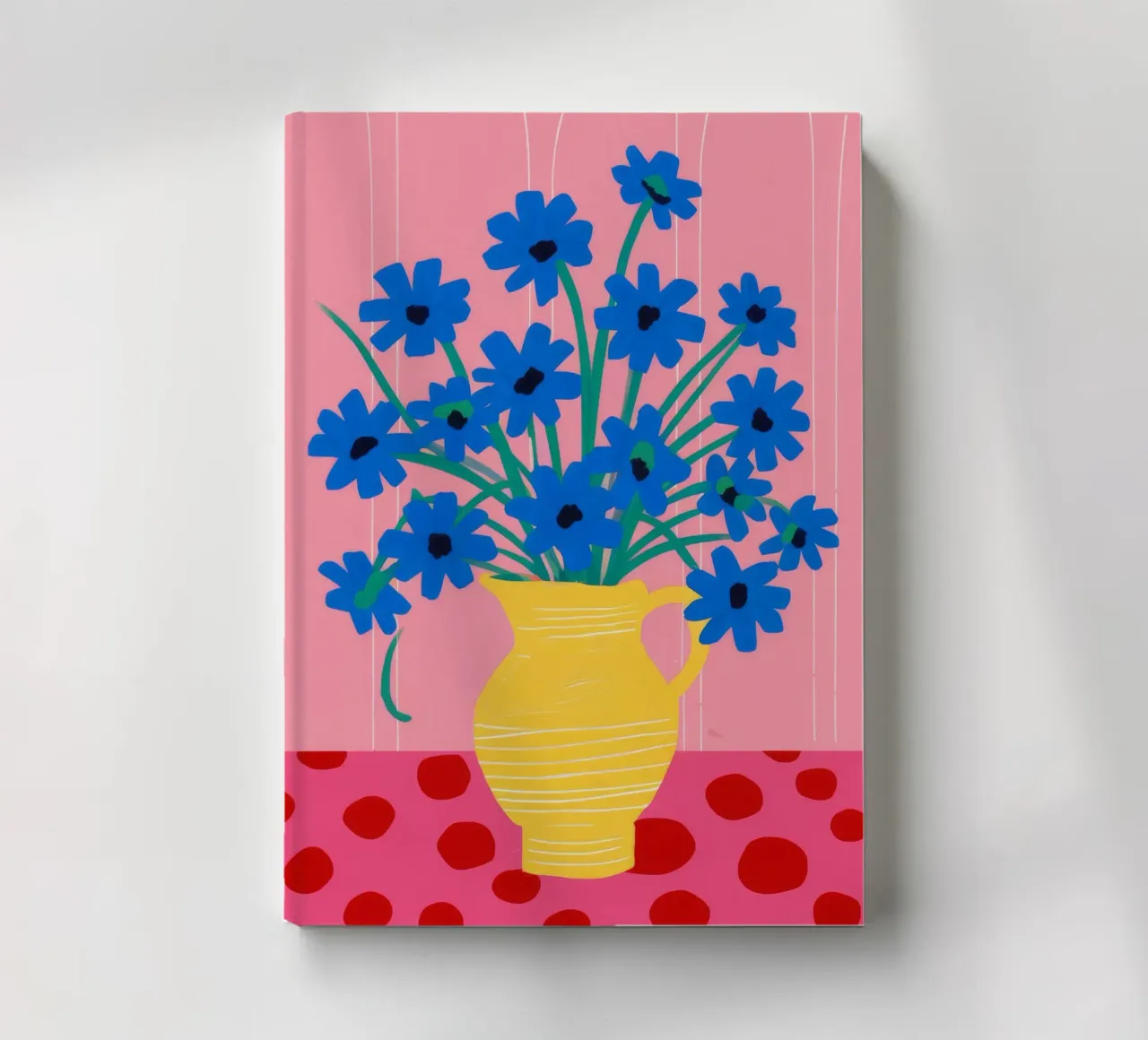Vase jaune Asters bleus carnet de notes de FadeAura